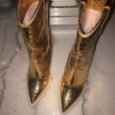 fendi cowboy boots gold|Fendi cowboy boots.